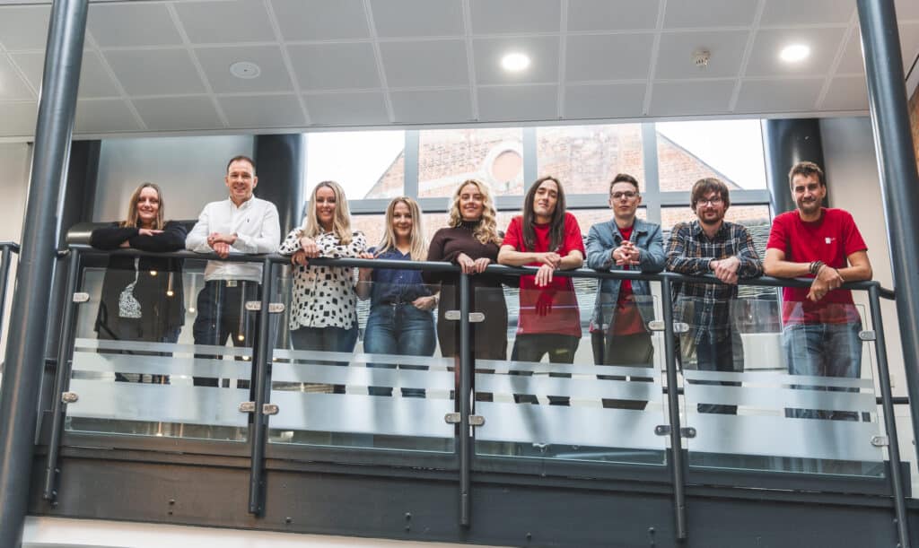 Red Box Website Design Team in their Staffordshire office in the Shire Hall in Stafford