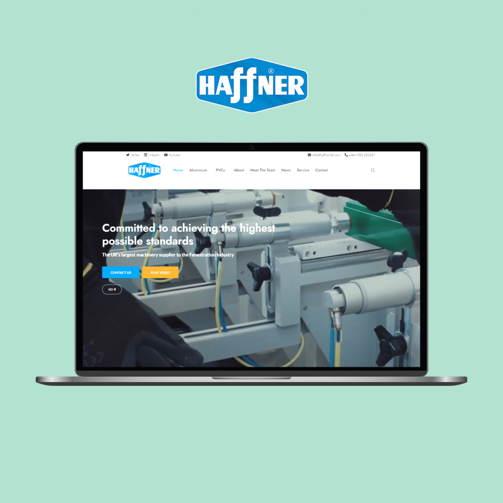 Haffner Machinery Website Design built by the manufacturing Web design experts Red Box Web Design based in Staffordshire